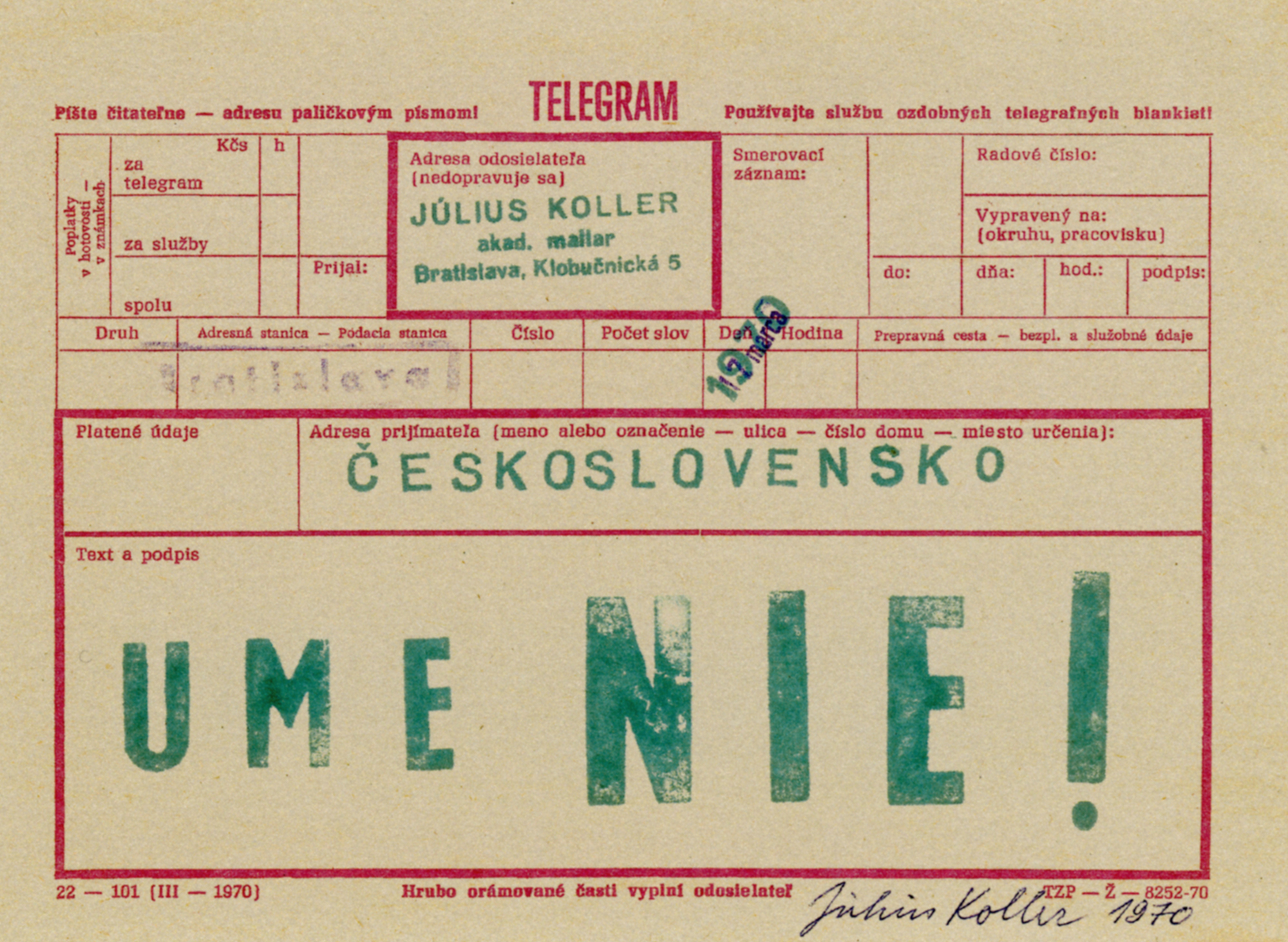 Julius Koller Ume Nie