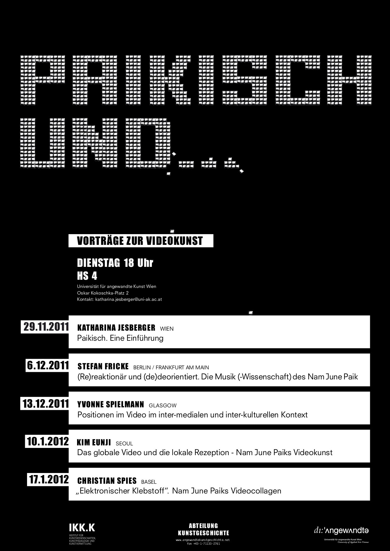 Plakat Videovortraege Paikisch und 201112